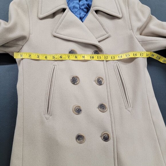 J. Crew Wool Peacoat Double Breasted Thinsulate Interior Tan Old Money Staple - Picture 9 of 11